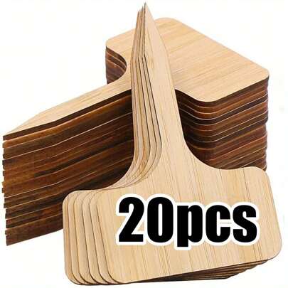 Etiquetas de plantas de bambú, etiquetas de plantas tipo, marcador de jardín para plantas, plántulas de verduras, letrero de nombre, etiquetas manuscritas impermeables para exteriores O9PS