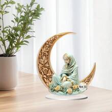 1 件，月亮女孩亚克力桌面装饰，2D，适用于卧室、客厅和办公室装饰摆件，完美的节日礼物 - 彩色 - 查看 6
