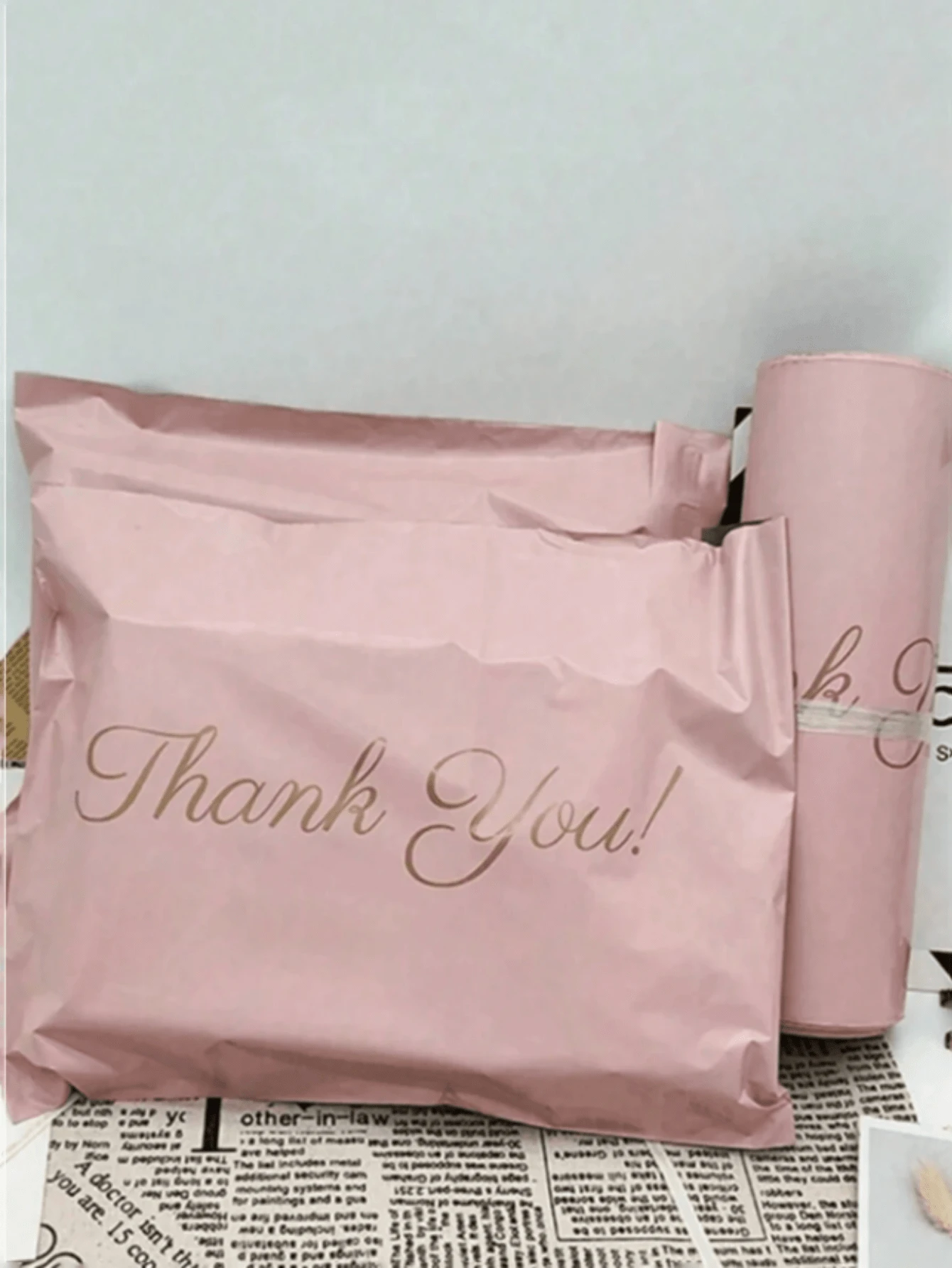 10PCS Attractive Pink Thank You Gift Bags -Secure Sealed Design For Parties & Small Businesses Ideal Party Favor Packaging