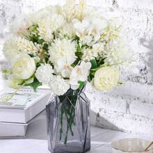 1pc/3pcs Artificial Flowers-Silk Hydrangea, Peony, Carnation Bouquet Real Touch Fake Peony Flower For Autumn Wedding Mother's Day Valentine's Day Vase For Home Dining Room Bedroom Decorations, Festival Birthday Party Accessories, Outdoor Garden Decorations Gifts Graduation