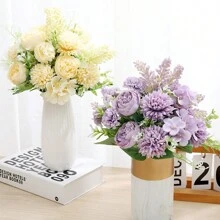 1pc/3pcs Artificial Flowers-Silk Hydrangea, Peony, Carnation Bouquet Real Touch Fake Peony Flower For Autumn Wedding Mother's Day Valentine's Day Vase For Home Dining Room Bedroom Decorations, Festival Birthday Party Accessories, Outdoor Garden Decorations Gifts Graduation