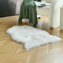 Solid Fluffy Rug, White Plush Warm Floor Mat For Living Room, Bedroom ,Room Decor - White - View 9