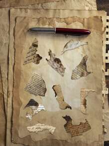 50pcs Retro Burned Newspaper Style Stickers, Creative Funny Decorative Stickers For Back To School Gifts, Applicable To Journals, Phone Cases, Notebooks, Tablets, Skateboards, Guitars, Party Decorations, Luggage, Packages, Envelopes, Helmets And DIY