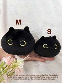 1 件柔软黑猫毛绒钥匙扣吊坠、迷你家居装饰小雕像、圣诞节/万圣节背包吊饰黑猫、万圣节、猫、钥匙扣>毛绒、果冻猫填充动物、柴郡猫 - 黑色 - 查看 6