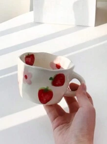 1个陶瓷杯，适用于厨房、餐厅、客厅、家居装饰、礼品、咖啡杯、马克杯，适合盛装茶、咖啡、牛奶、果汁，也适用于婚礼、派对、生日、周年纪念等场合。 - 彩色 - 查看 5