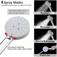 Stainless Steel Shower Riser Rail Kit 9 Inch Rain Shower Head 180cm Hose Handheld Shower Holder Brass Shower Drter 4 Spray Modes Come - PolishedChrome1 - View 3
