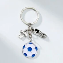 1 buc pandantiv breloc metalic cu fotbal, potrivit pentru geantă de zi cu zi, sport, ținută de călătorie asortată, accesorii pentru rucsac, cadou pentru iubitorii de sporturi de fotbal, accesorii auto, pandantiv pentru geantă