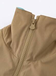 mini bala Tween Girl' Dragon Year Tracksuit, Loose-Fit Fashionable Spring Outfit - Khaki - View 3