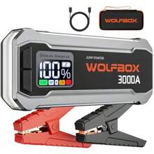 3000A Jump Starter 12V Car Battery Quick Charge 65W 16000mAh Portable Jump Starter Power Pack For 8L Gas 6L Diesel Engine With Booster LED Light Jump Box Cables - as pic - View 1