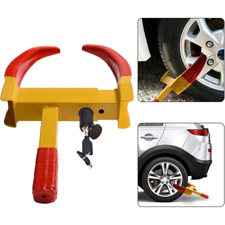 YARDIN Artiglio di parcheggio artiglio rimorchio parcheggio artiglio ruota artiglio immobilizzatore universale ingranaggi antifurto per auto regolabile incl - Dimensioni: 46 x 34,5 x 6 cm - Visualizzare 1