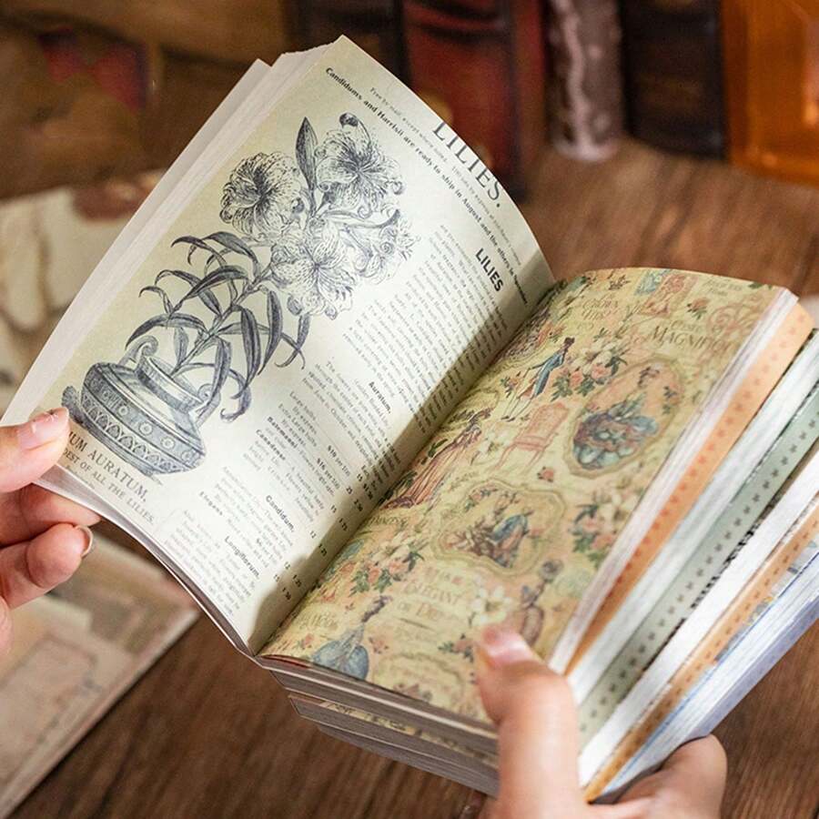 60 张复古主题便笺纸，高容量剪贴簿纸，具有多种复古内容，适用于子弹日记、DIY 墙面装饰、拼贴画和工艺品、学校用品、返校 - 彩色 - 查看 1