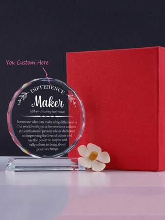 1 pieza Trofeo de cristal personalizado para deportes, placa conmemorativa de cristal decorativa para festivales, adecuada para colegas / mentores / entrenadores / jefes / regalos únicos, decoración para escritorio de oficina, hogar y exteriores
