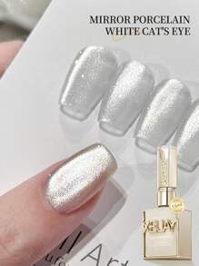 XEIJAYI 1Pc Mirror Porcelain White Cat Eye Nail Gel Polish Soak Off UV LED Gel Varnish Nail Art At Home For Women-No Magnetic Stick Included - White - View 4