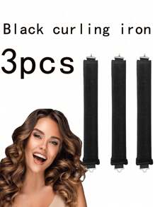 3pcs Hook Rubber Curling Tool, Heat-Free Curling Iron, Big Wave Curling Tool, Sleep Curling Tool - Multicolor - View 12