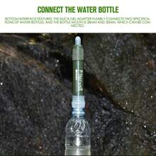 Ultra-Portable Personal Water Filter Straw – 99.99% Bacteria Removal | For Camping & Travel - Army Green - View 4