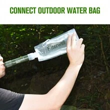 Ultra-Portable Personal Water Filter Straw – 99.99% Bacteria Removal | For Camping & Travel - Army Green - View 5