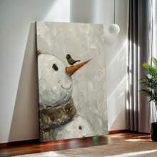 Framed Canvas Wall Art Included Poster, Home Decor, Snowman And Bird Canvas Posters And Prints Modern Family On The Wall Art HD Pictures Home Room Wall Decor, Rustic Farmhouse Decor, Christmas Wall Art, Vintage Christmas Decor, Artwork Art Ready To Hang, Artistic Drawing Set, Wall Art Posters, Prints Stuff - Framed - View 2