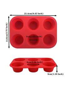 1 件 6/12 杯硅胶松饼盘，用于制作蛋糕、松饼、巧克力、面包、蛋挞和其他甜点，圆形松饼杯饼干蛋糕烘焙硅胶模具、冰淇淋果冻模具、香薰蜡烛模具 - 彩色 - 查看 13