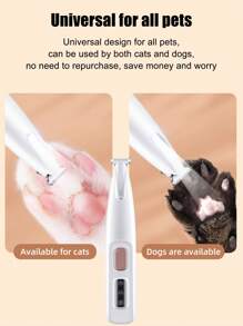 مزيل الشعر الكهربائي الجديد للحيوانات الأليفة، آلة احتراف لتشذيب أظافر ووسادات القدم للكلاب والقطط، جهاز هادئ بدون سلك مع إضاءة LED، ماكينة حلاقة قابلة للشحن لشعر أقدام الحيوانات