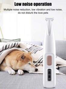 مزيل الشعر الكهربائي الجديد للحيوانات الأليفة، آلة احتراف لتشذيب أظافر ووسادات القدم للكلاب والقطط، جهاز هادئ بدون سلك مع إضاءة LED، ماكينة حلاقة قابلة للشحن لشعر أقدام الحيوانات