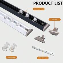 1 Set Of Aluminum V-Shaped Invisible Ultra-Thin Curtain Track - Adjustable Spliced Shower Curtain Track, Ceiling Or Wall-Mounted Curtain Sliding Monorail, Silent Sliding, Suitable For Home And Bathroom (Color: Black, White) Home Bathroom Decor Fall Decor Bathroom Accessories Back To School