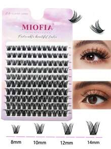 Lash Clusters 120pcs Cluster Lashes 0.07 Thick 8-14mm Wispy Individual Lashes Extensions Natural Look Lashes D Curl Fluffy Cluster Lashes DIY Eyelash Extension