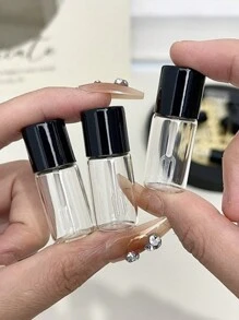 4毫升/0.13盎司迷你玻璃旅行装粉底液和遮瑕膏瓶，便携式化妆品收纳盒，带旋转盖，无香型，非常适合存放化妆品小样和洗漱用品。适用于洗漱包、化妆包、化妆品收纳、沙滩包、度假必备品、学习用品、旅行配件、大学宿舍浴室、露营装备、女士香水、男士古龙水等。 - 黑色 - 查看 7