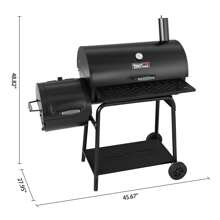 30" CC1830F Charcoal Grill With Offset Smoker - 黑色 - 查看 2