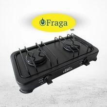 Parrilla de Mesa, FRAGA P502, 2 Quemadores, Pintura electrostática, Negro, Gris, Encendido Manual, Gas L.P., ideal para cocinas y el hogar, portatil, versatil, eficiente, Hecho en México. - Negro - Ver 2