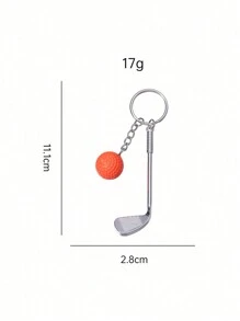 1 pieza Llavero colgante de palo de golf 3D, pequeño regalo de metal de accesorios de entusiasta de golf
