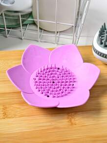 1 Pc Soap Box, TPR Material Lotus Soap Holder, Kitchen Bathroom Universal Punch-Free Household Drain Box Soap Box, Drainage Box Bathroom Accessories, Home Decoration