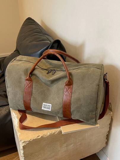 Vintage Style Large Capacity Travel Duffel Bag - Durable Washed Canvas, Suitable For Sports, Fitness And Camping