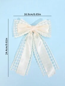 1pc White Hair Bow Clips For Girls Grosgrain Ribbon Mesh Lace Hair Bow Clips For Kids Toddlers Elegant Alligator Barrettes Daily Hair Accessories