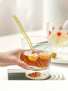 5pcs Wavy Glass Straws With 1 Cleaning Brush,Reusable Colorful Glass Straws,With 1 Cleaning Brush,Party Straws,Heat Resistant,Very Suitable For Slush, Tea, Coffee,Juice And Cocktails, Holiday Party Wedding Cocktail Bar Beach, Kitchen Utensils, Party Supplies, 20cm/7.8inch, For Outdoor, Camping
