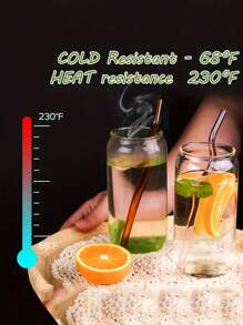 5pcs Wavy Glass Straws With 1 Cleaning Brush,Reusable Colorful Glass Straws,With 1 Cleaning Brush,Party Straws,Heat Resistant,Very Suitable For Slush, Tea, Coffee,Juice And Cocktails, Holiday Party Wedding Cocktail Bar Beach, Kitchen Utensils, Party Supplies, 20cm/7.8inch, For Outdoor, Camping