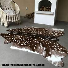 1pc Modern Home Decor Cartoon Deer Shaped Rug/Mat, Bedroom/Bathroom Carpet, Nordic Style Bedside Rug, Non-Slip Washable Living Room Carpet, Soft Plush Bedroom Shaped Mat, Unique Animal Pattern Rug/Mat, Decorative Pad, Great Gift Idea - Multicolor - View 9