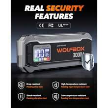 3000A Jump Starter 12V Car Battery Quick Charge 65W 16000mAh Portable Jump Starter Power Pack For 8L Gas 6L Diesel Engine With Booster LED Light Jump Box Cables - as pic - View 8