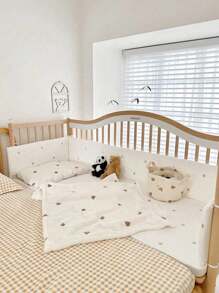 1 Stück bestickter Baby-Decke, Fleece-Einschlagdecke für Säuglinge, wärmende Decke mit Mehrfach-Bären-Muster für Neugeborene zum ganzjährigen Gebrauch, tragbar für den Außenbereich