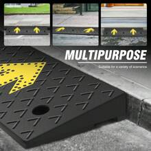 2pcs 2" Rise Rubber Arrow Curb Ramp Heavy Duty Loading Driveway Ramp Threshold Ramp 37.4 In L X 9.8 In W X 2 In H For Loading Dock, Warehouse, Motorcycles, Cars - Black - View 7