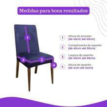Kit 4 Capas de Cadeira de Jantar em Suede Resistente à Gatos