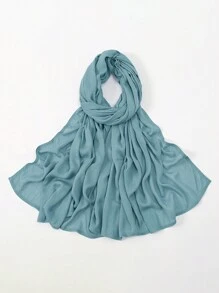 2pcs/1pc Wide-Brim Chiffon Scarf For Women, Fashionable Breathable Long Scarf, Muslim Hijab Headscarf, Suitable For Daily Comfortable And Versatile Wear