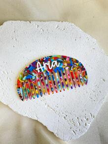 1pc Personalized Name Engraved Anti-Static Comb, Leopard, Cow, Marble Print Hair Brush Gifts For Christmas, Bridesmaid, Birthday, Anniversary, Party, Perfect Gift For Her, Mom,Multi-Functional,Space-Saving,Ornamental,Letter,Exquisite,Stylish,Vintage,Unique,Customized,Personalized,Custom,Ideal Gifts For Her,Girlfriend,Her,Grandparents,For Anniversaries,For Weddings