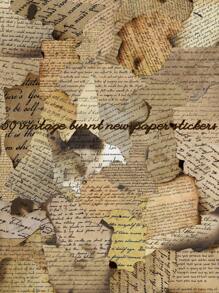 50pcs Retro Burned Newspaper Style Stickers, Creative Funny Decorative Stickers For Back To School Gifts, Applicable To Journals, Phone Cases, Notebooks, Tablets, Skateboards, Guitars, Party Decorations, Luggage, Packages, Envelopes, Helmets And DIY