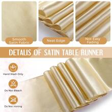 8 Pack Disposable Plastic Tablecloths And Satin Table Runner 54 X 108 Inch Tablecloth For Parties 12 X 108 Inch Runner For Wedding Birthday Anniversary Christmas New Year Party Graduation And Other Parties - Gold - View 7