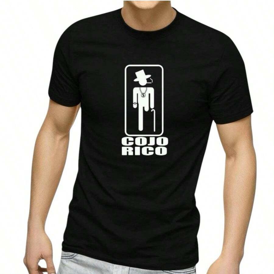 MODAS LORIVI PLAYERA DE CABALLERO MANGA CORTA CUELLO REDONDO PARA GYM  CON DISEÑO DE RICOO - Negro - Ver 1