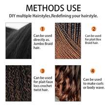 编织头发预拉伸自然易扭辫子 EZ 编织头发 26 英寸热水设置专业合成纤维 Yaki 纹理用于钩针编织接发 - 彩色 - 查看 7