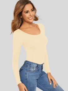 Women's Blouses Long Sleeve Thermal Underwear Winter Lady - 奶油色 - 查看 4