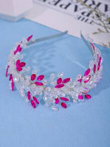 1pc Elegant Pearl & Crystal Women Headpiece, Bridal Wedding Hair Accessory, Romantic Luxury Women Ball Party Decorations