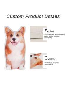1pc Customized Pet Memorial Pillow, 30-70cm/11.8-27.6in Pillow, Customized Oversized Pillow, Double-Sided Printing | Personalized Pet Shaped Throw Pillow | Gift For Pet Lovers | Perfect Home Decor For Pet Owners | Customized Dog/Cat Pillow | Lost Pet Memorial | Holiday Gift For Pet Lovers, Fashionable, Colorful, Cute, Simple, Kawaii, Unique Personalized Gift, Suitable For Christmas, Valentine's Day - Multicolor - View 6