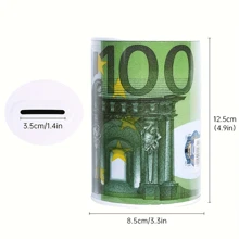 1 pièce Tirelire monnaie européenne de couleur aléatoire, tirelire en fer unique, conteneur de stockage de pièces de monnaie en métal sans fente pour pièces